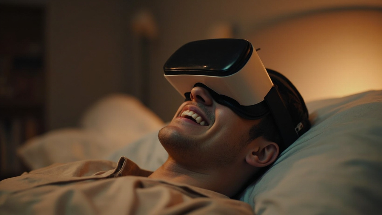man enjoying trans vr porn